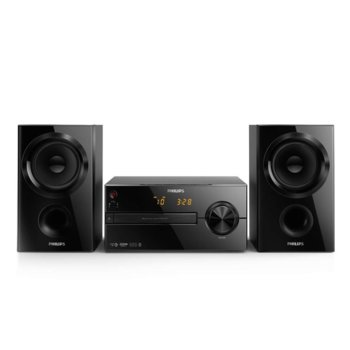 Микро аудио система Philips BTM1560, 2.0, 30W RMS, радиобудилник, таймер, LED дисплей, Bluetooth, FM радио, USB | JAR Computers Philips BTM1560