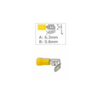 Кабелна обувка Fast ON ST-291 / PBDD 5.5-250, 100 бр., жълта | JAR Computers Fast ON ST-291 / PBDD 5.5-250 Yellow