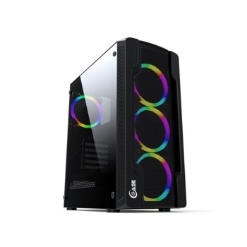 Кутия PowerCase JX188-2, ATX/mATX/Mini-ITX, 1x USB 3.0, черна, прозорец, без захранване | JAR Computers PowerCase JX188-2