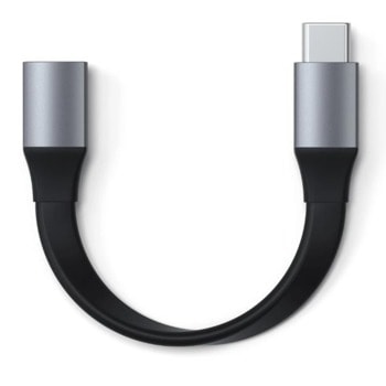 Кабел Satechi USB-C Extension Cable (ST-TCECM), от USB-C(м) към USB-C(ж), 0.15m, черен | JAR Computers Satechi USB-C Extension Cable ST-TCECM 44829