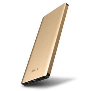 Външна батерия /power bank/ iWalk Chic, 10000mAh, USB, 5V, 2.1A, златиста | JAR Computers iWALK Chic 10000 Gold