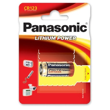 Батерия литиева Panasonic CR123A/1BP, CR123, 3V, 1бр. | JAR Computers Батерия литиева Panasonic CR123A/1BP