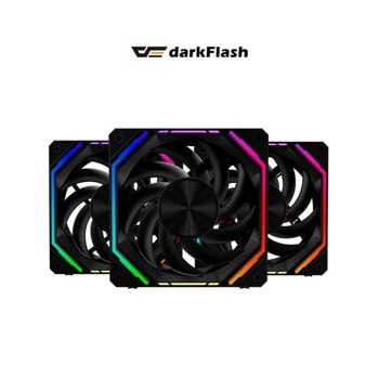 Вентилатори 120mm, Darkflash INF32 A-RGB, 3pin, 1600rpm, 3 броя, черни | JAR Computers Вентилатори Darkflash INF32-ARGB-PACK-BK