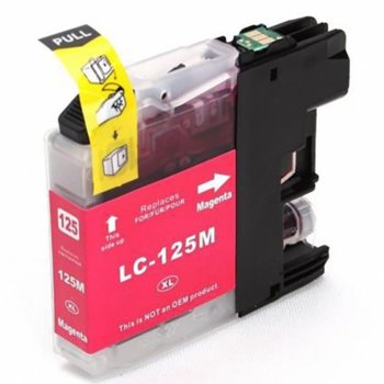 Тонер касета за Brother DCP J4110dw /MFC J4410dw /MFC J4510dw/J4610dw/J4710dw /J6520dw /J6720dw/J6920DW, Magenta - LC125MXL - 16255 - Неоригинален, Заб.: 1200 k | JAR Computers Тонер за Brother DCP J4110dw LC125MXL 1200 k