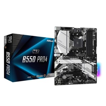 Дънна платка AsRock B550 PRO4, B550, AM4, PCIe 4.0 (HDMI/VGA), (CFX), 6x SATA3 6.0 Gb/s, 2x M.2, 2x USB 3.2 Gen2, ATX | JAR Computers AsRock B550 PRO4