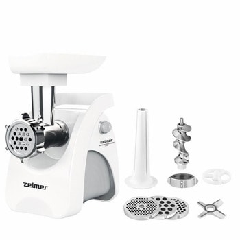 Месомелачка Zelmer ZMM9801B, капацитет на смилане 3 kg в минута, функция обратен ход, 2200W, бяла | JAR Computers месомелачка zelmer zmm9801b
