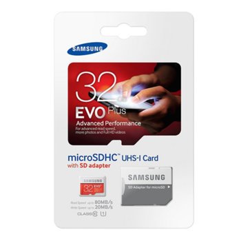 32GB microSD Samsung EVO+ and Adapter MB-MC32DA/EU