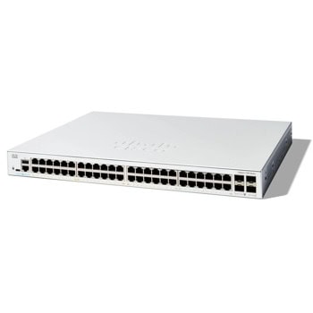 Суич Cisco C1300-48T-4G, 1000Mbps, 52 порта, 48x 10/100/1000Mbps RJ45, 4x 10/100/1000Mbps SFP | JAR Computers Cisco C1300-48T-4G