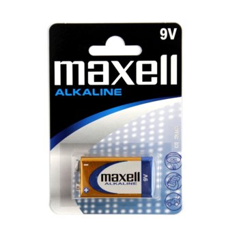 Батерия алкална Maxell 6LR61, 9V, цена за 1 бр. | JAR Computers Батерия MAXELL Alkaline 6LR61 9V