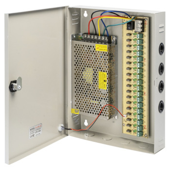 Захранващ блок 345, импулсен, 120W, 12V, 10A, 18 изхода, метална кутия | JAR Computers df345