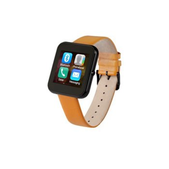 Смарт часовник Hannspree Legend SW1DSZ14, 1.54" (3.91 cm) IPS тъч дисплей, Bluetooth 4.0, водоустойчив, поддържа iOS 7.0+ & Android 4.3, оранжева каишка с черен екран | JAR Computers Hannspree Legend SW1DSZ14