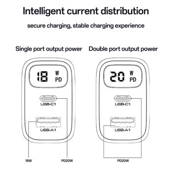 yesido yc68 digital display dual fast 20w черен