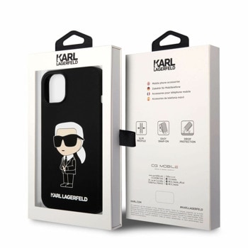 Liquid Silicone Ikonik NFT за iPhone 14 черен