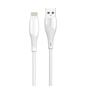 Кабел DeTech, USB A(м) към Lightning(м), 2m, бял | JAR Computers кабел detech lightning 2m 40268