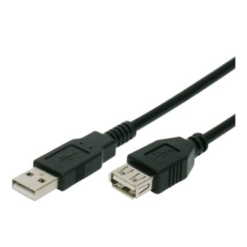 Кабел от USB A(м) към USB A(ж), 3m, черен | JAR Computers USB A(м) към USB A(ж) 3m