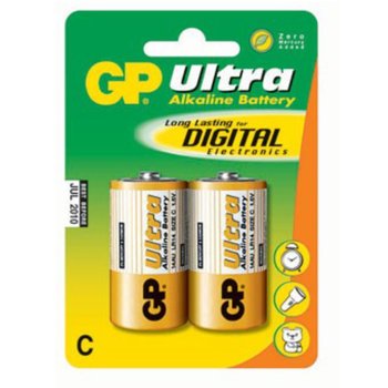 Батерии алкални GP Ultra LR14(C), 1.5V, 2 бр.