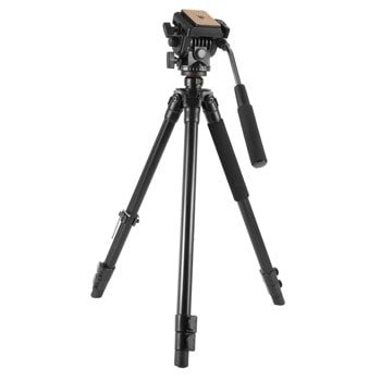 Триножник Levenhuk Level PLUS VT30 78399, подходящ за монтиране на камера, проектор, оптично устройство или видеокамера, мин/макс. височина 30-156 cm, 10 кг. товароносимост, алуминий, черен image