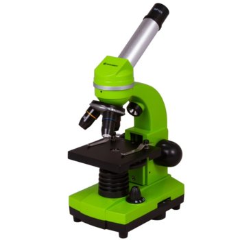 Микроскоп Bresser Junior Biolux SEL 40–1600x, 40–1600x оптично увеличение, включен набор за експерименти, светодиоднo фоново осветление, зелен image