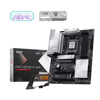 Дънна платка MSI Pro X870E-P WiFi, X870E, AM5, DDR5, PCI-E 5.0 (HDMI&USB), 4x SATA 6Gb/s, 3x M.2 slots, 1x USB 4.0 Type-C, Wi-Fi 7, Bluetooth 5.4, ATX | JAR Computers MSI Pro X870E-P WiFi 911-7E70-002