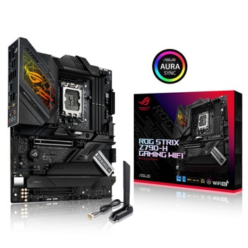 Дънна платка ASUS ROG STRIX Z790-H GAMING WIFI, Z790, LGA1700, DDR5, PCIe 5.0, (DP&HDMI), 4x SATA 6Gb/s, 4x M.2, 1x USB 3.2 Gen 2x2 Type-C, Wi-Fi 6, Bluetooth v5.3, ATX | JAR Computers Asus Z790-H LGA 1700 DDR5 90MB1E10-M0EAY0