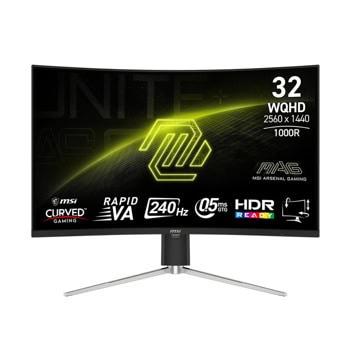 Монитор MSI MAG 325CQRXF E2, 31.5" (80.01 cm), VA панел, 240Hz, WQHD, 0.5ms, 100 000 000:1, 300cd/m2, DisplayPort, HDMI, USB-C | JAR Computers MSI MAG 325CQRXF E2