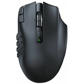 Мишка Razer Naga V2 HyperSpeed (RZ01-03600100-R3G1), оптична (30 000dpi), безжична, Bluetooth, USB, 12 макро бутона, RGB подсветка, до 250 часа живот на батерията, черна | JAR Computers Razer Naga V2 HyperSpeed RZ01-03600100-R3G1