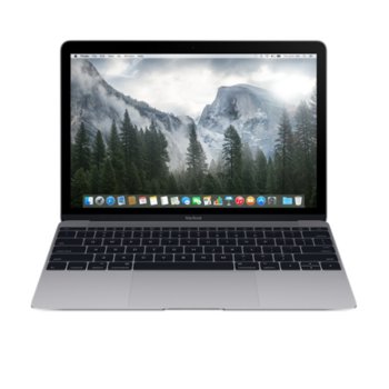 Лаптоп Apple MacBook (MJY42ZE/A), сив, дву-ядрен Intel Core M-5Y71 1.2/2.9 GHz, 12.0" (30.48 cm) IPS LED Retina display, 8GB, 512GB SSD, USB 3.1, OS X Yosemite, 0.92 kg | JAR Computers 12 Apple MacBook MJY42ZE/A