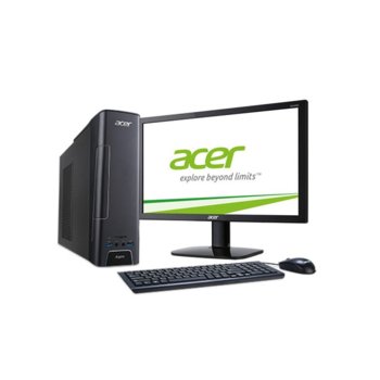 Настолен компютър Acer Aspire AX3-710 (DT.B1GEX.001) в пакет с KA210HQbd, четири-ядрен Intel Core i5-6400 2.7/3.3GHz, 4GB RAM, nVidia GeForce GT 730 2GB (HDMI), 1TB HDD, 4x USB3.0, клавиатура и мишка, Free DOS | JAR Computers Acer Aspire AX3-710 DT.B1GEX.001