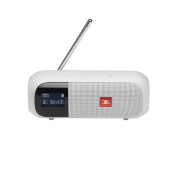 Тонколона JBL Tuner 2, 1.0, 5W, FM Radio, Bluetooth, бяла, до 12ч. време на работа, водоустойчива (IPX7) | JAR Computers JBL Tuner 2 white