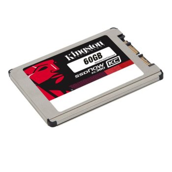 Памет SSD 60GB, Kingston KC380, SATA 6Gb/s, 1.8" (4.57 cm), скорост на четене 550MB/s, скорост на запис 520MB/s | JAR Computers Kingston KC380 60GB 1.8"