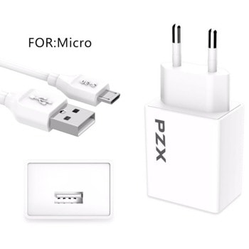 Зарядно устройство PZX C882E, от контакт към 1x USB Type-A(ж), 3.1A, бяло, с включен USB Micro кабел image