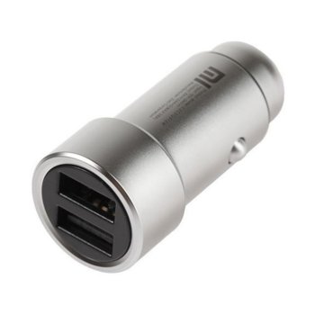 Зарядно устройство Xiaomi Mi Car Charger, от автомобилна запалка към 2x USB-A(ж), сребристо | JAR Computers Xiaomi Mi Car Charger GDS4048GL