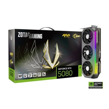 Видео карта Nvidia GeForce RTX 5080, 16GB, ZOTAC AMP Extreme Infinity, PCI-E 5.0, GDDR7, 256-bit, Display Port, HDMI | JAR Computers Видео карта ZOTAC RTX 5080 AMP Extreme Infinity