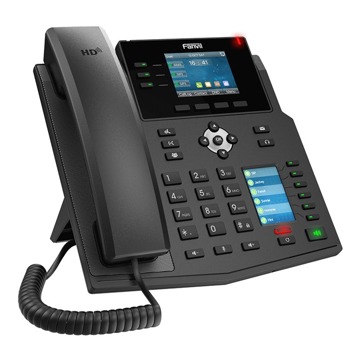 VoIP телефон Fanvil X4U, 12 SIP акаунта, 2.8" (7.11 cm) 320x240 цветен дисплей, 2x 10/100/1000 Mbps LAN порта, PoE, черен image