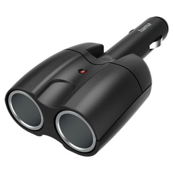 Разклонител за кола HAMA 223403, от автомобилна запалка към 2x автомобилна запалка | JAR Computers HAMA 223403