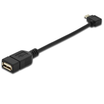 Кабел USB B Micro(м) към USB A(ж), OTG, 0.2 m | JAR Computers USB cable OTG micro B/M - A/F