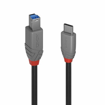 Кабел Lindy Anthra Line (LNY-36666), от USB-C(м) към USB-B(м), 1m, черен, 5Gbps | JAR Computers Lindy LNY-36666