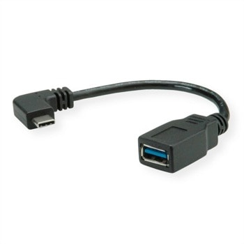 Адаптер Roline 11.02.9031, от USB C(м) към USB A(ж), 0.15 m, черен | JAR Computers ROLINE 11.02.9031