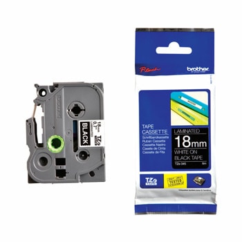 Лента за етикетен принтер Brother тип TZ, бял цвят на черен фон, 18mm x 8m, PN: TZe-345 | JAR Computers Brother TZe-345