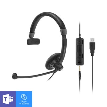 Слушалка Epos Impact SC 45 USB MS, микрофон, USB, 3.5mm жак, шумопотискащ микрофон, черна | JAR Computers Слушалка Epos Impact SC 45 USB MS