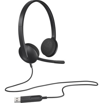 Слушалки Logitech H340, USB, черни | JAR Computers Logitech USB Headset H340