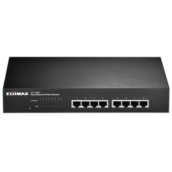 Суич Edimax ES-1008P, 100Mbps, 8Port, 8PoE+ | JAR Computers Switch Edimax ES-1008P 8PoE