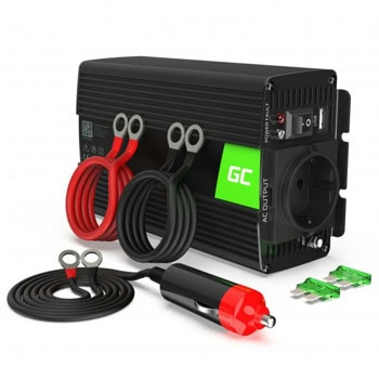 Инвертор Green Cell INV05DE, 300W, от DC 12V към AC 230V, чиста синусоида, за кола | JAR Computers Green Cell INV05DE 300W/600W