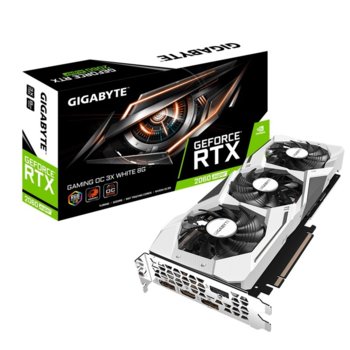 Видео карта GF RTX 2060 SUPER OC, 8GB, Gigabyte GV-N206SGAMINGOC WHITE-8GC, DisplayPort, HDMI, USB Type-C, 256bit, GDDR6 | JAR Computers Видео карта GIGABYTE GV-N206SGAMINGOC WHITE-8GC