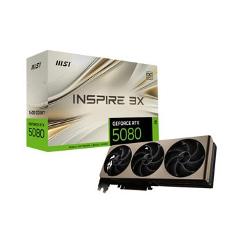 Видео карта Nvidia GF RTX 5080, 16GB, MSI INSPIRE 3X, OC, PCI-E 5.0, GDDR7, 256-bit, DisplayPort, HDMI | JAR Computers MSI RTX5080 16G INSPIRE 3X OC