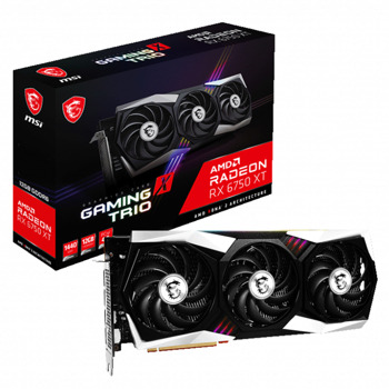 Видео карта AMD Radeon RX 6750 XT, 12GB, MSI Gaming X Trio, PCI-E 4.0, 192-bit, DisplayPort, HDMI | JAR Computers MSI Radeon RX 6750 XT Gaming X Trio 12G