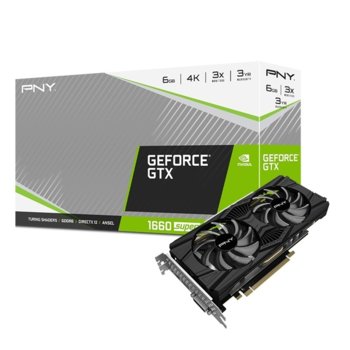 Видео карта Nvidia GeForce GTX 1660 SUPER, 6GB, PNY GeForce GTX 1660 Super Twin Fan, PCI-E 3.0, GDDR6, 192bit, DisplayPort, HDMI, DVI | JAR Computers PNY NVIDIA GeForce GTX 1660 SUPER TWIN FAN