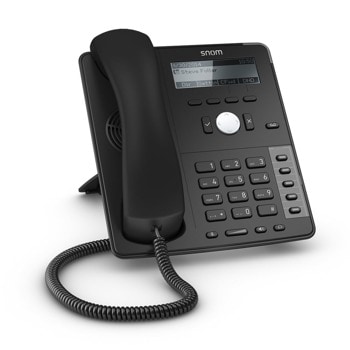 VoIP телефон Snom D712, монохромен дисплей, SIP, 4 линии, 2x 10/100 Mbps LAN порта, PoE 802.3af клас 1, черен image