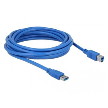 Кабел DeLock 82582, от USB-A(м) към USB-B(м), 5m, син | JAR Computers Кабел Delock 82582