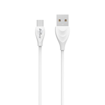 Кабел DeTech DE-24C, от USB-A(м) към USB-C(м), 1.0м, бял | JAR Computers Кабел DeTech DE-24C Бял